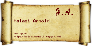 Halasi Arnold névjegykártya