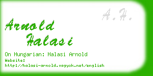 arnold halasi business card
